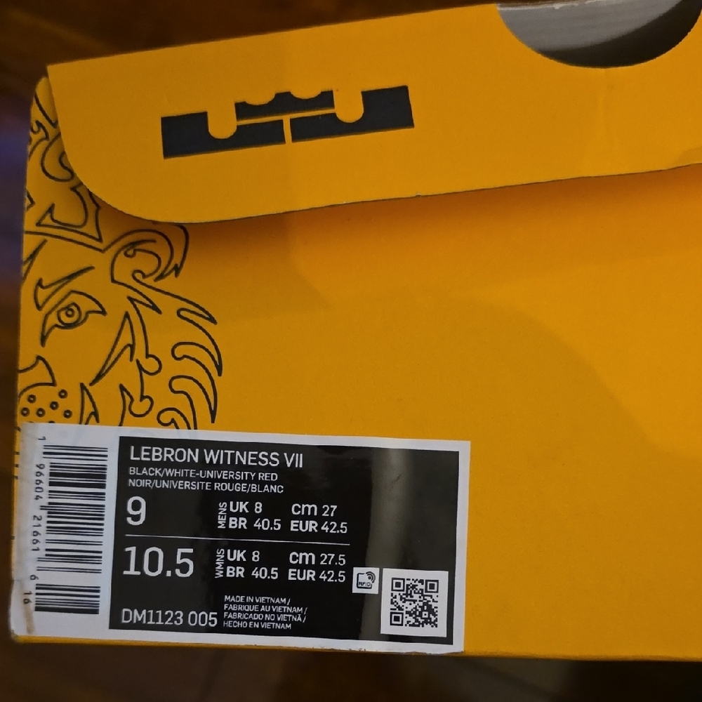 Lebron Witness VII  Black and Red Men's  Basketball Shoes. Mens Size 9. - Picture 11 of 11